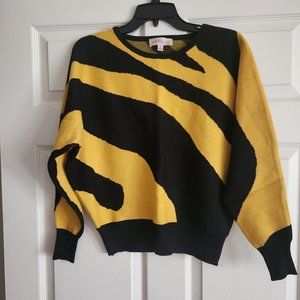 PHILOSOPHY women's Sweater Animal print yellow/black size S viscose blend L-23"